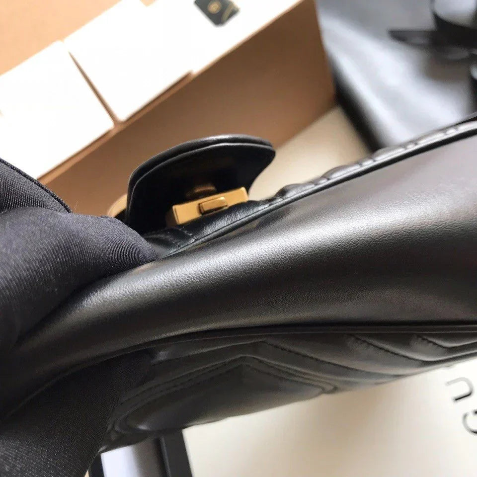 GC Marmont Small Matelassé Bag Black mysite