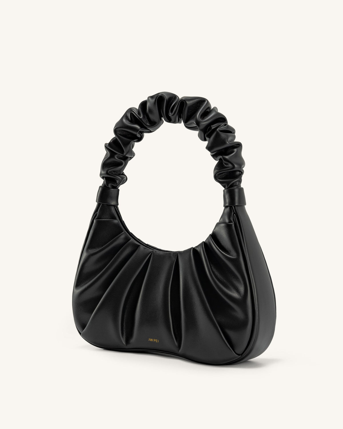 Gabbi Ruched Hobo Handbag - Black mysite