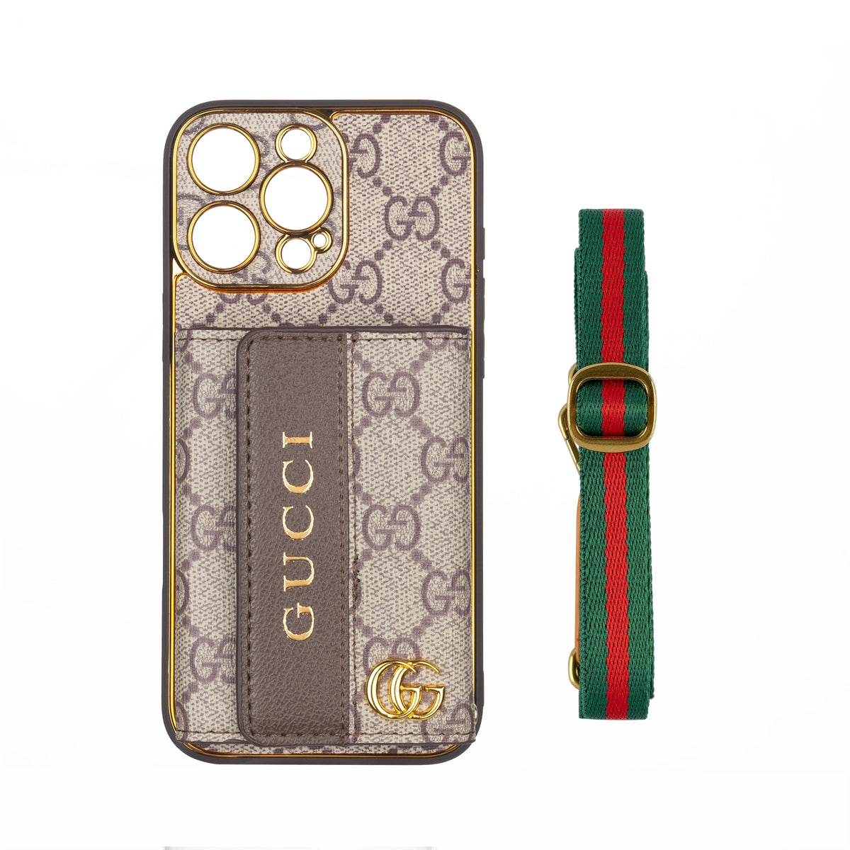 Luxury Advanced Leather iPhone Case with Card Holder & Strap-s2 mysite