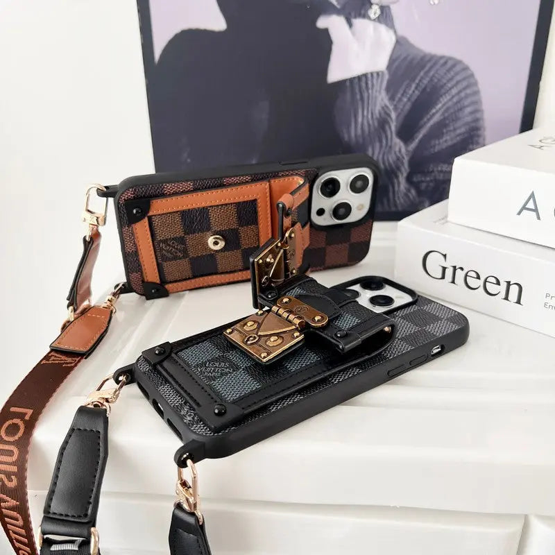 Luxury Brown Crossbody Chain iPhone Case-s2 mysite
