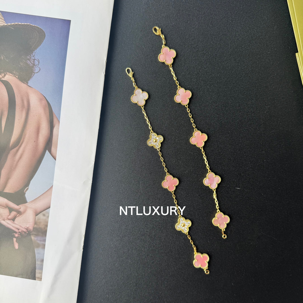 Shell Girl & Shining Leaves Bracelet (Pink) mysite