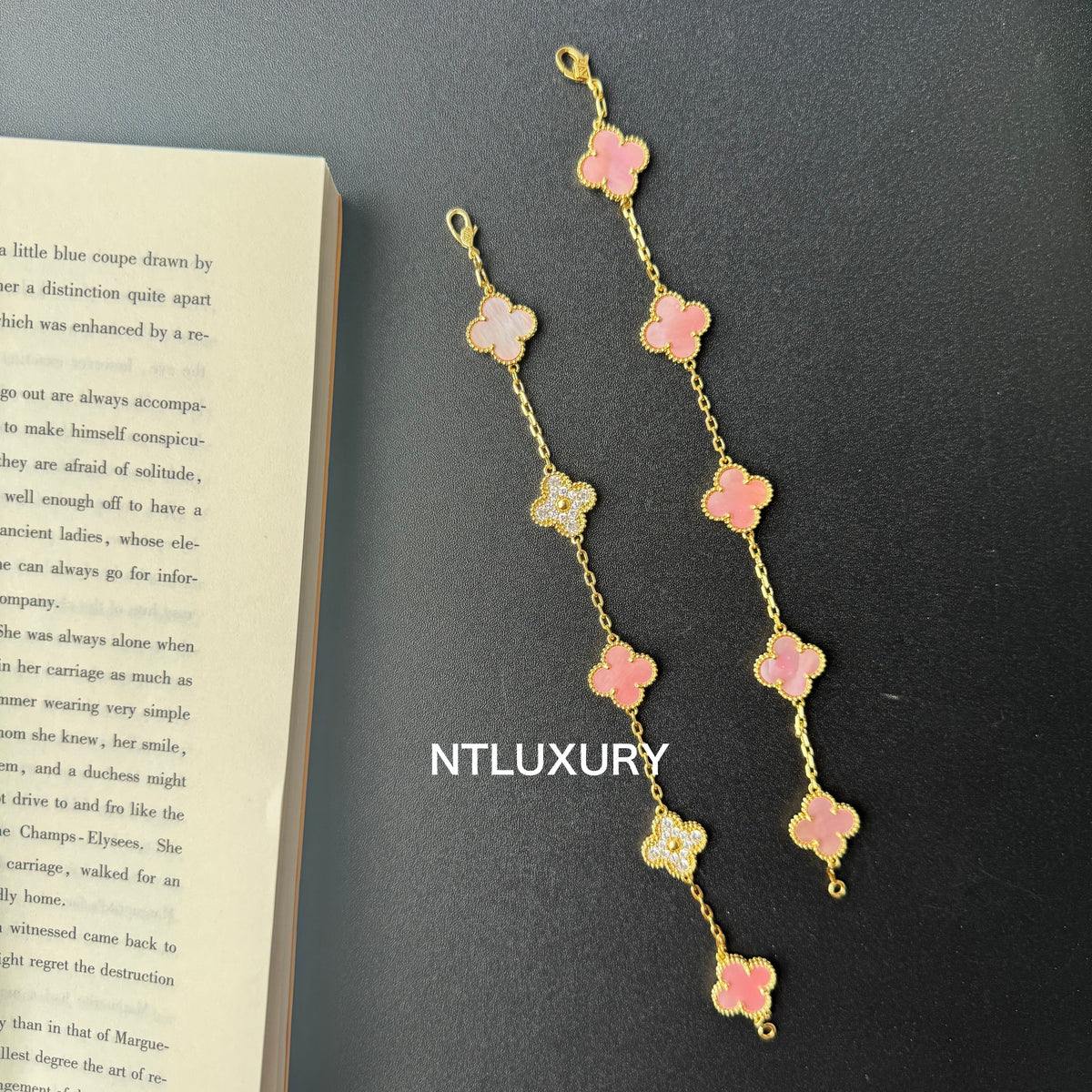 Shell Girl & Shining Leaves Bracelet (Pink) mysite
