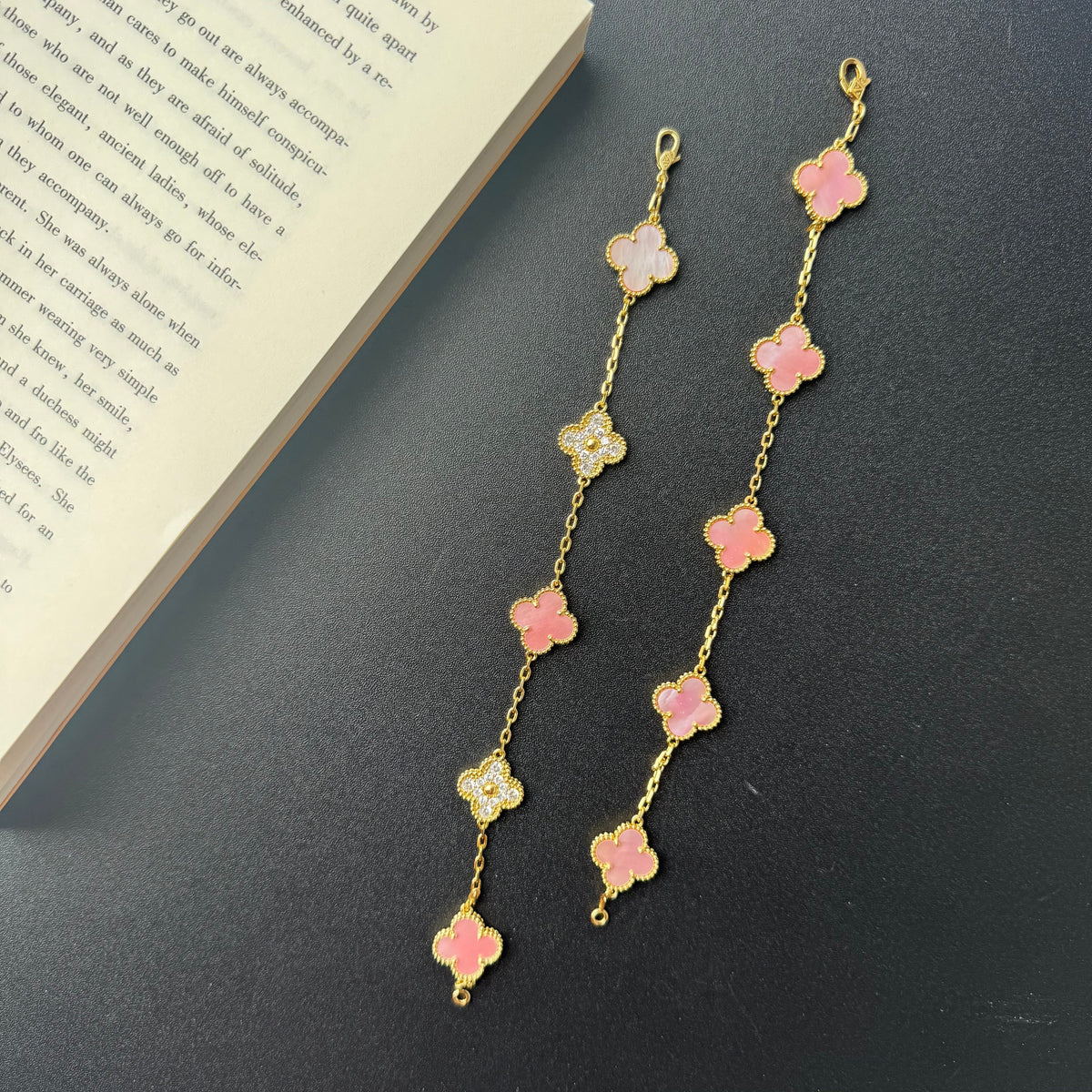 Shell Girl & Shining Leaves Bracelet (Pink) mysite