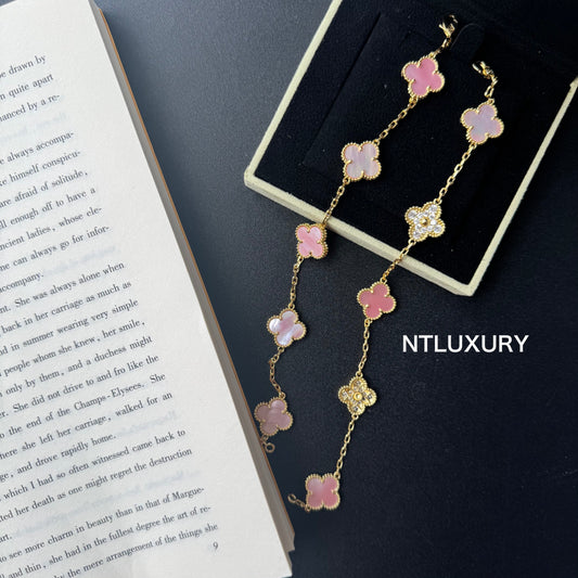 Shell Girl & Shining Leaves Bracelet (Pink) mysite