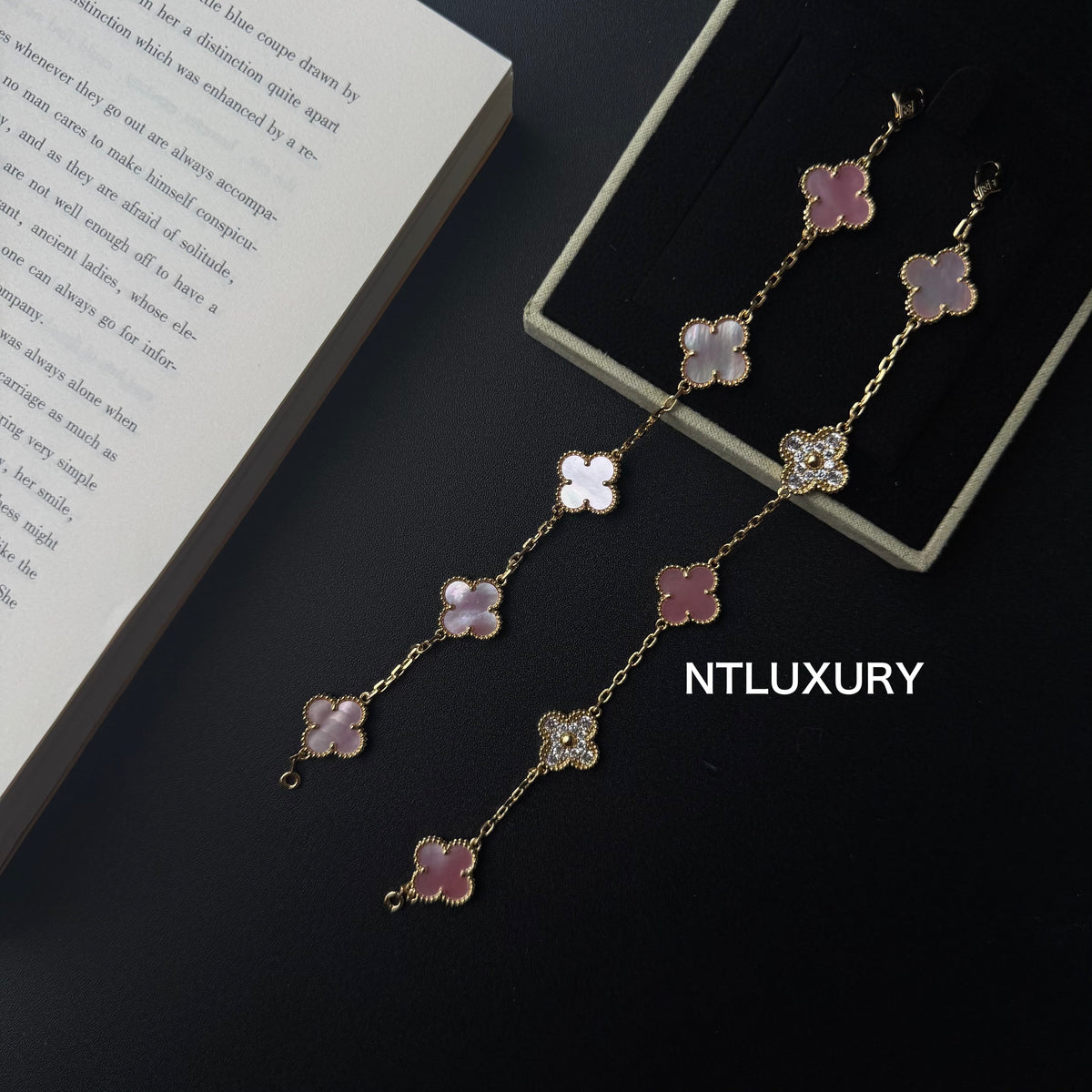 Shell Girl & Shining Leaves Bracelet (Pink) mysite