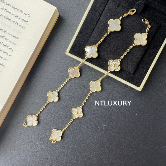 Shell Girl & Shining Leaves Bracelet (White) mysite