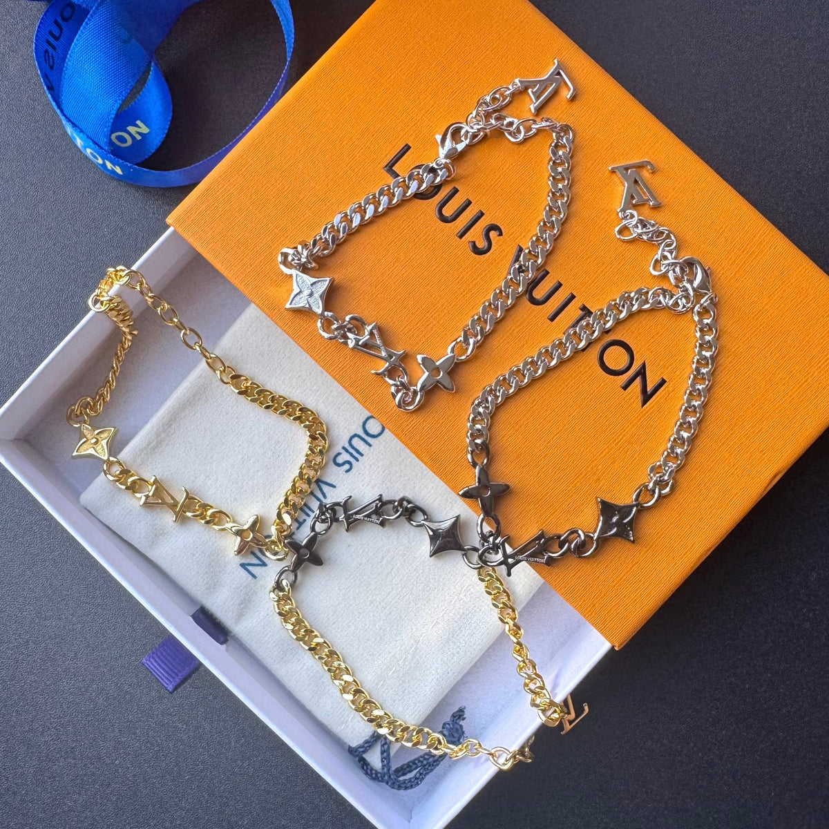 Gold Black Love Chain Bracelet mysite