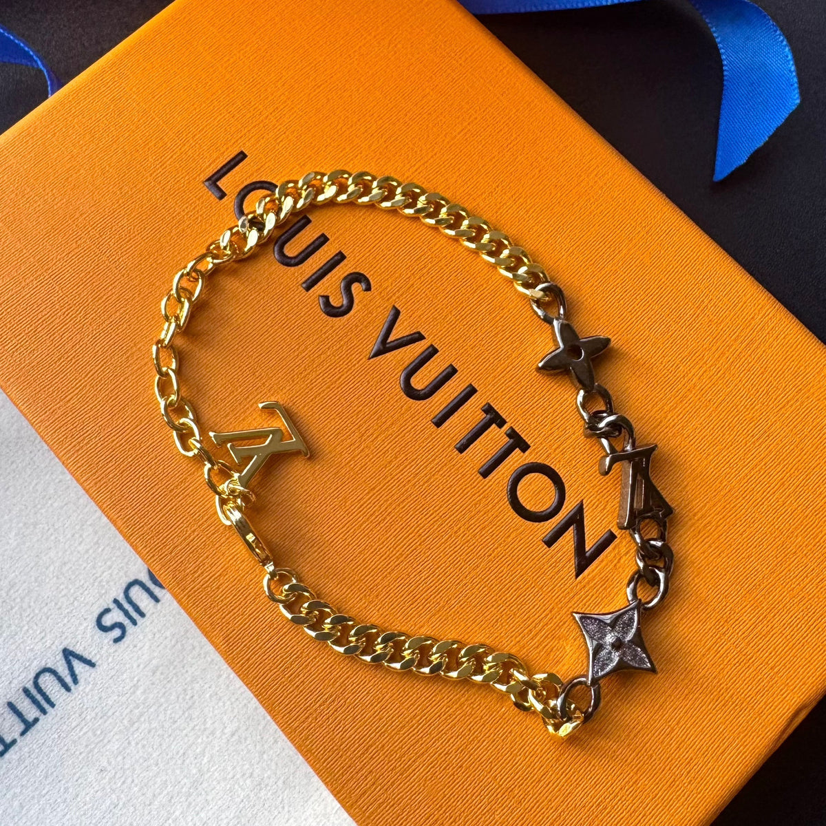 Gold Black Love Chain Bracelet mysite