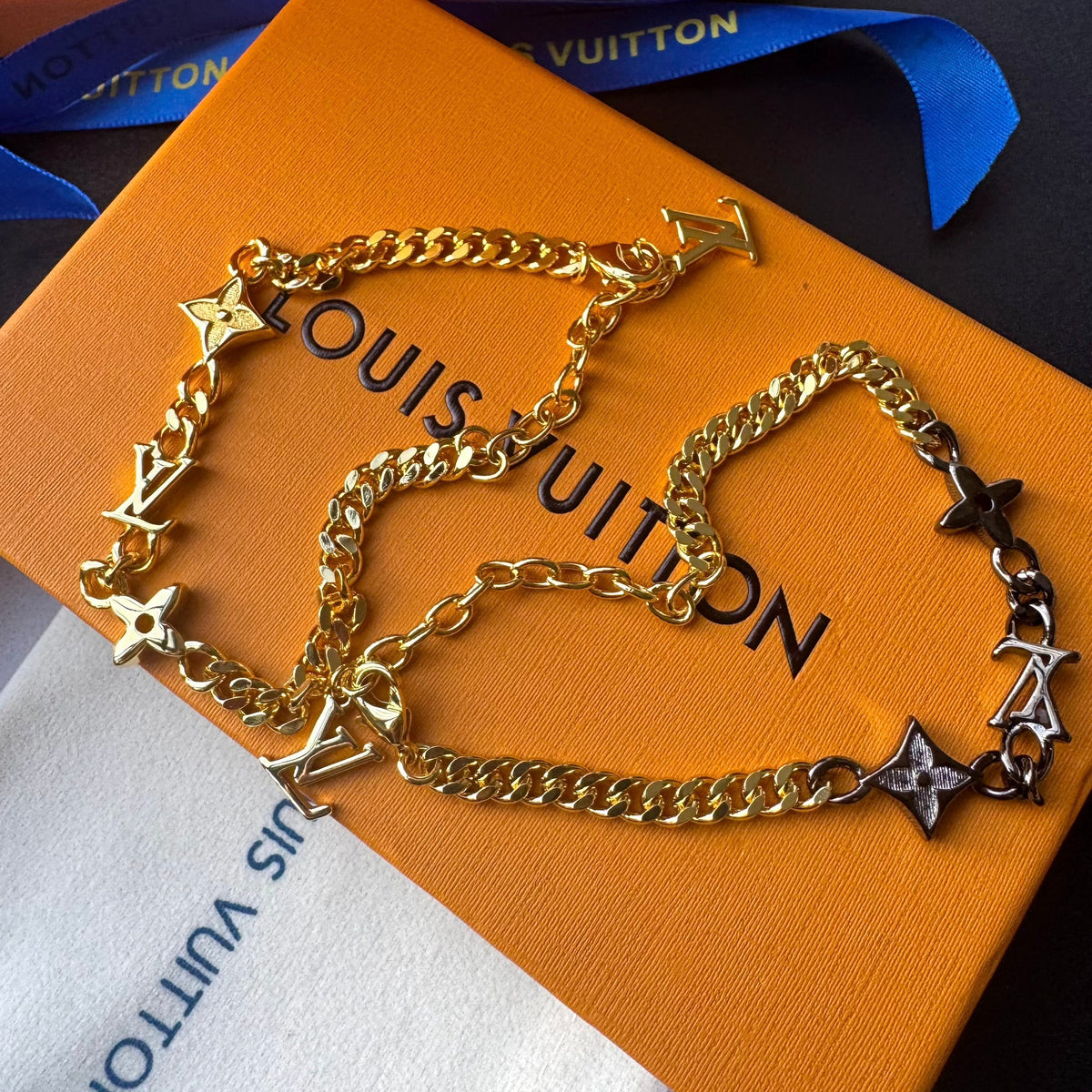 Gold Black Love Chain Bracelet mysite