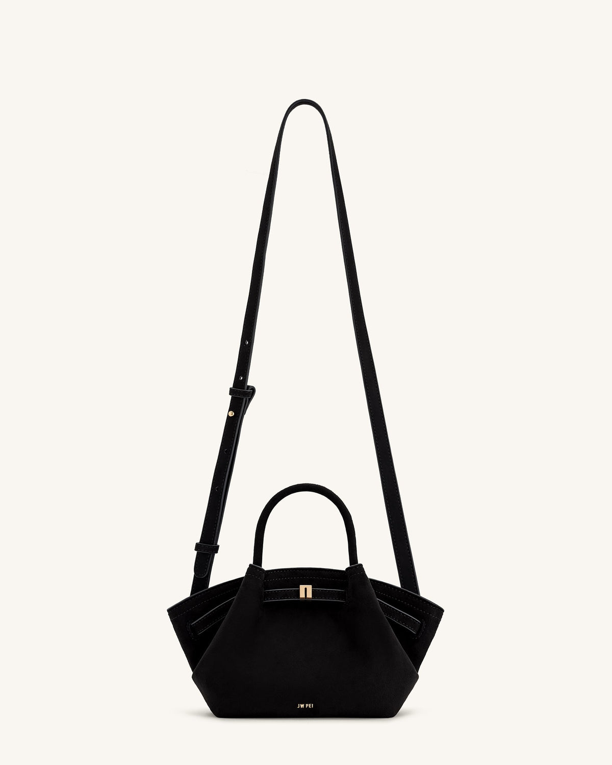 Hana Mini Faux Suede Tote Bag - Black mysite