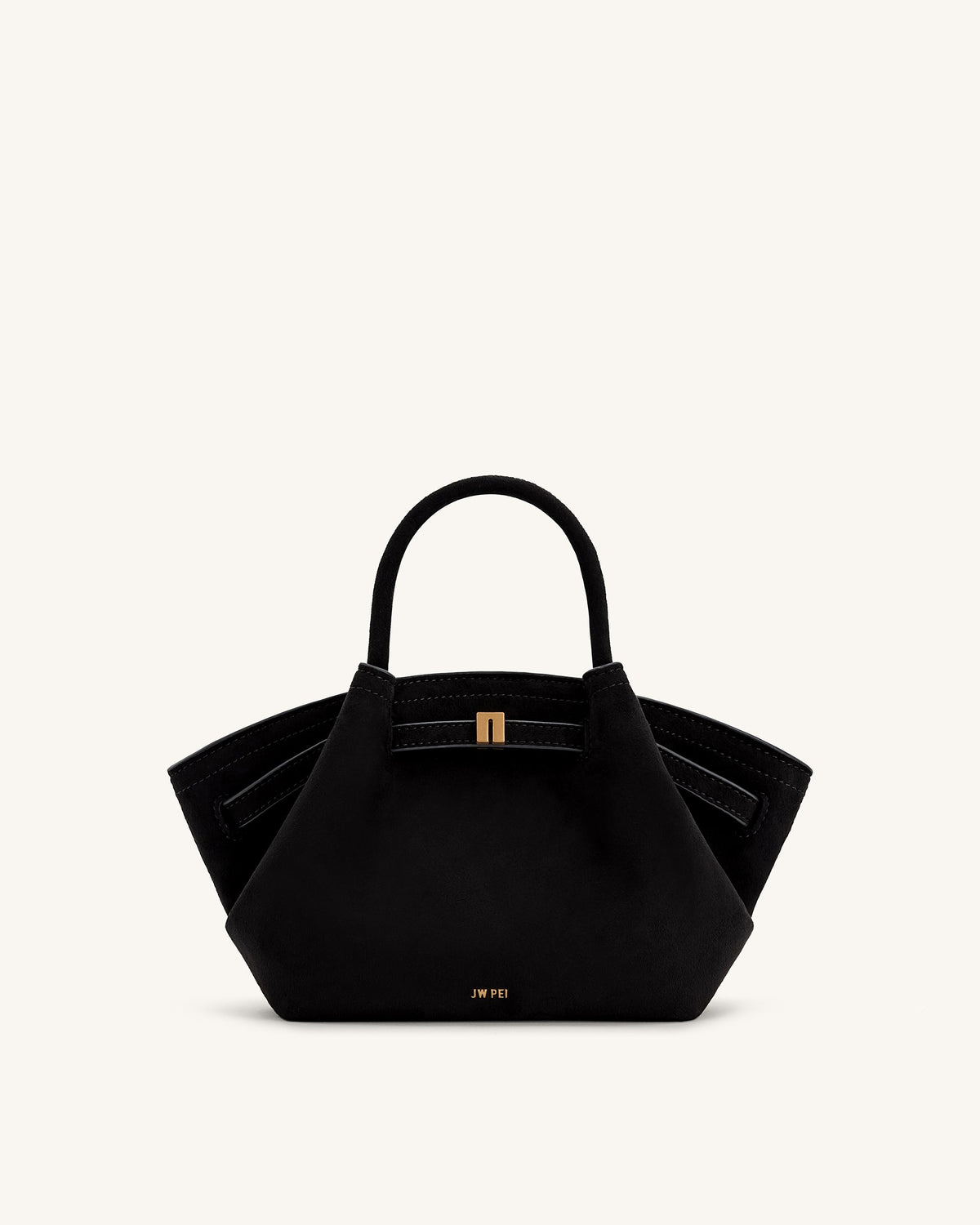 Hana Mini Faux Suede Tote Bag - Black mysite