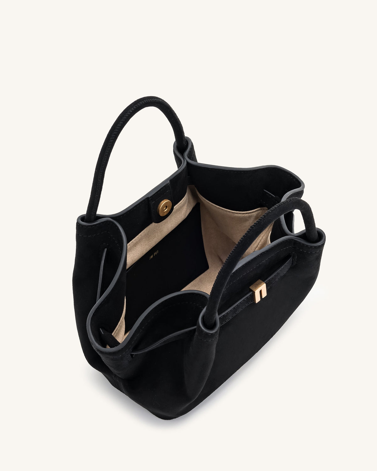Hana Mini Faux Suede Tote Bag - Black mysite