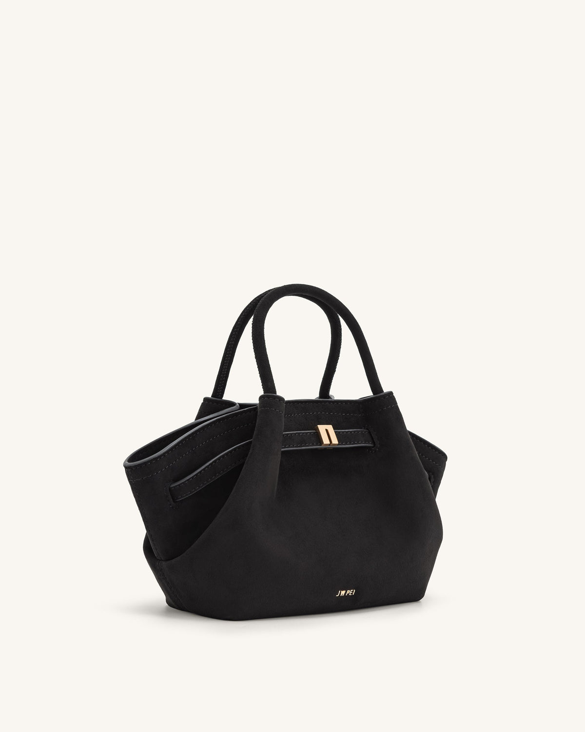 Hana Mini Faux Suede Tote Bag - Black mysite