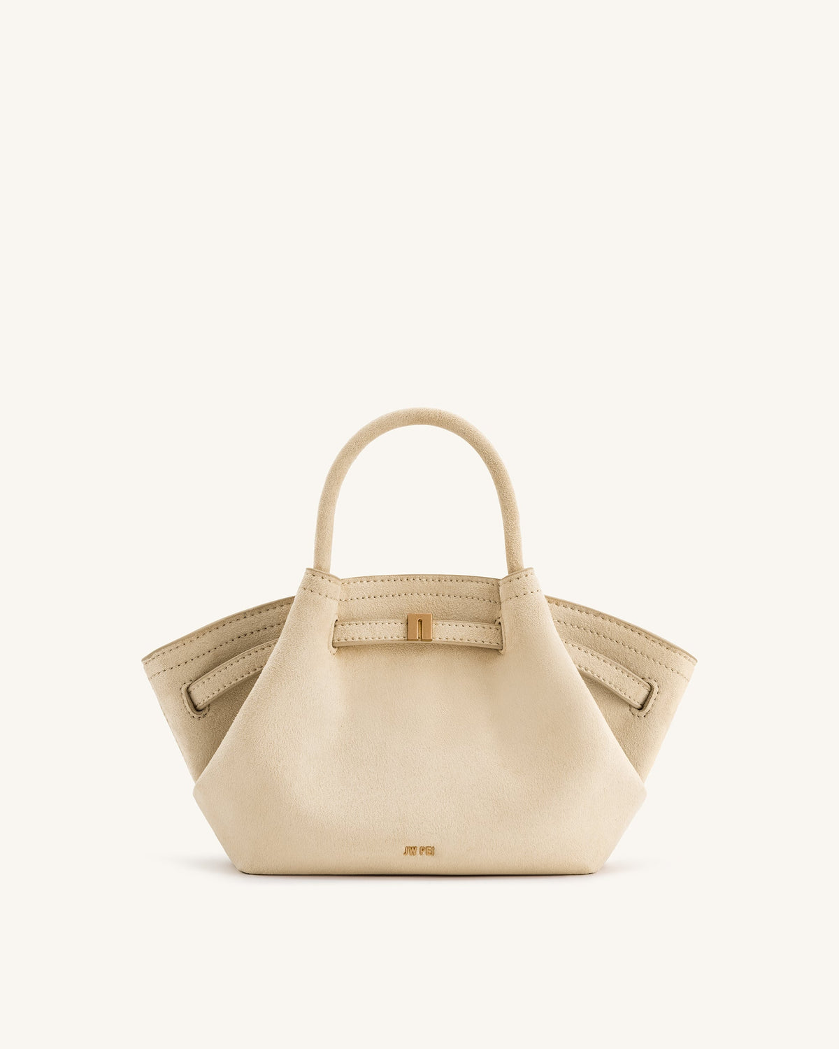 Hana Mini Faux Suede Tote Bag - Off White mysite