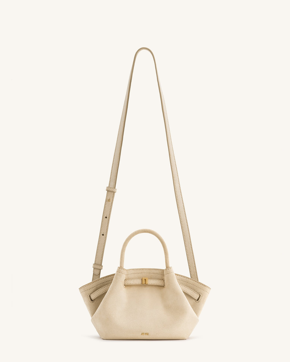 Hana Mini Faux Suede Tote Bag - Off White mysite