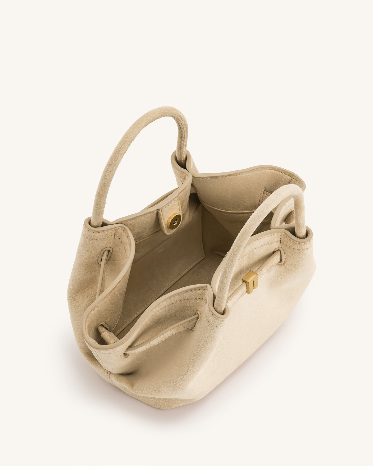 Hana Mini Faux Suede Tote Bag - Off White mysite