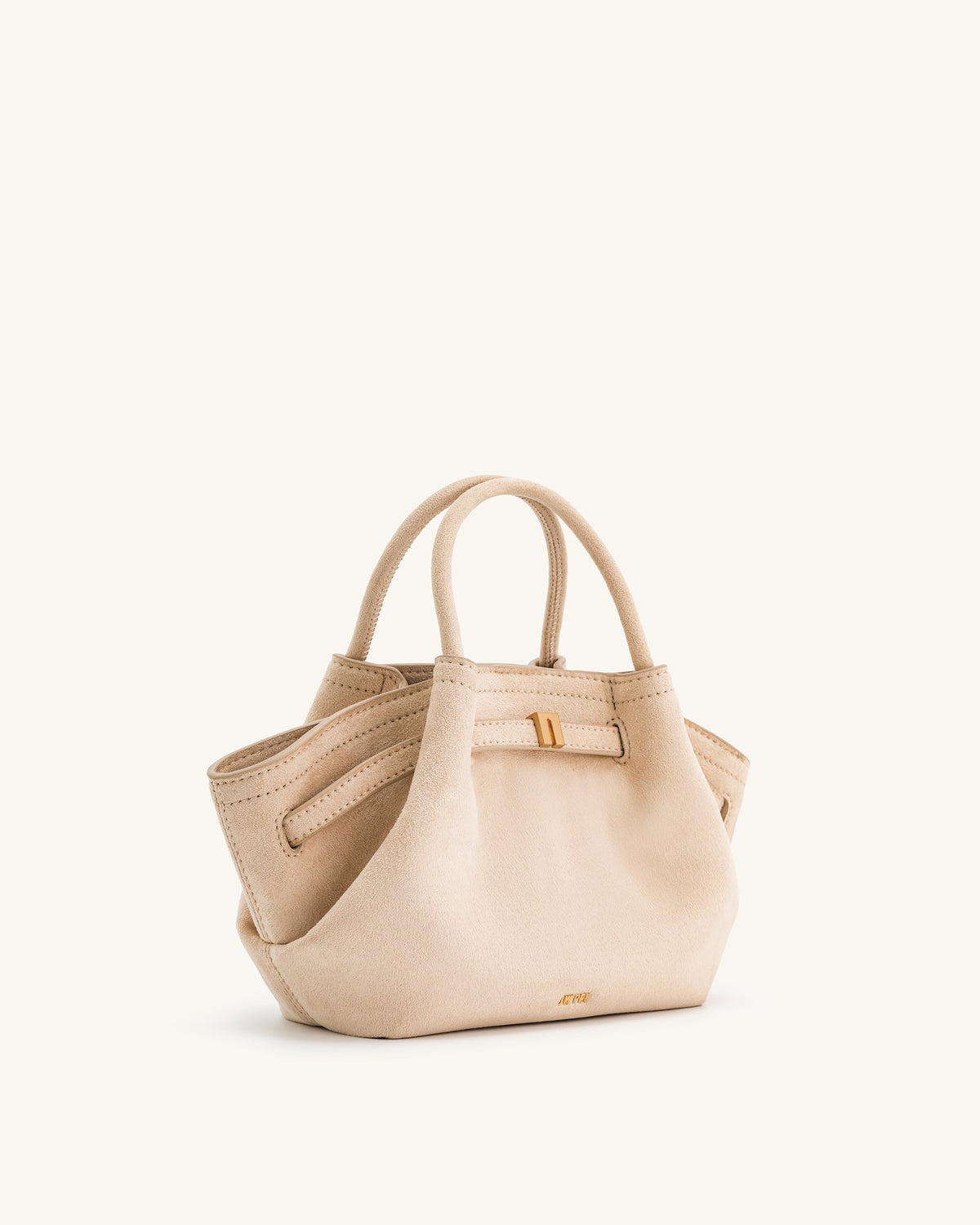 Hana Mini Faux Suede Tote Bag - Off White mysite