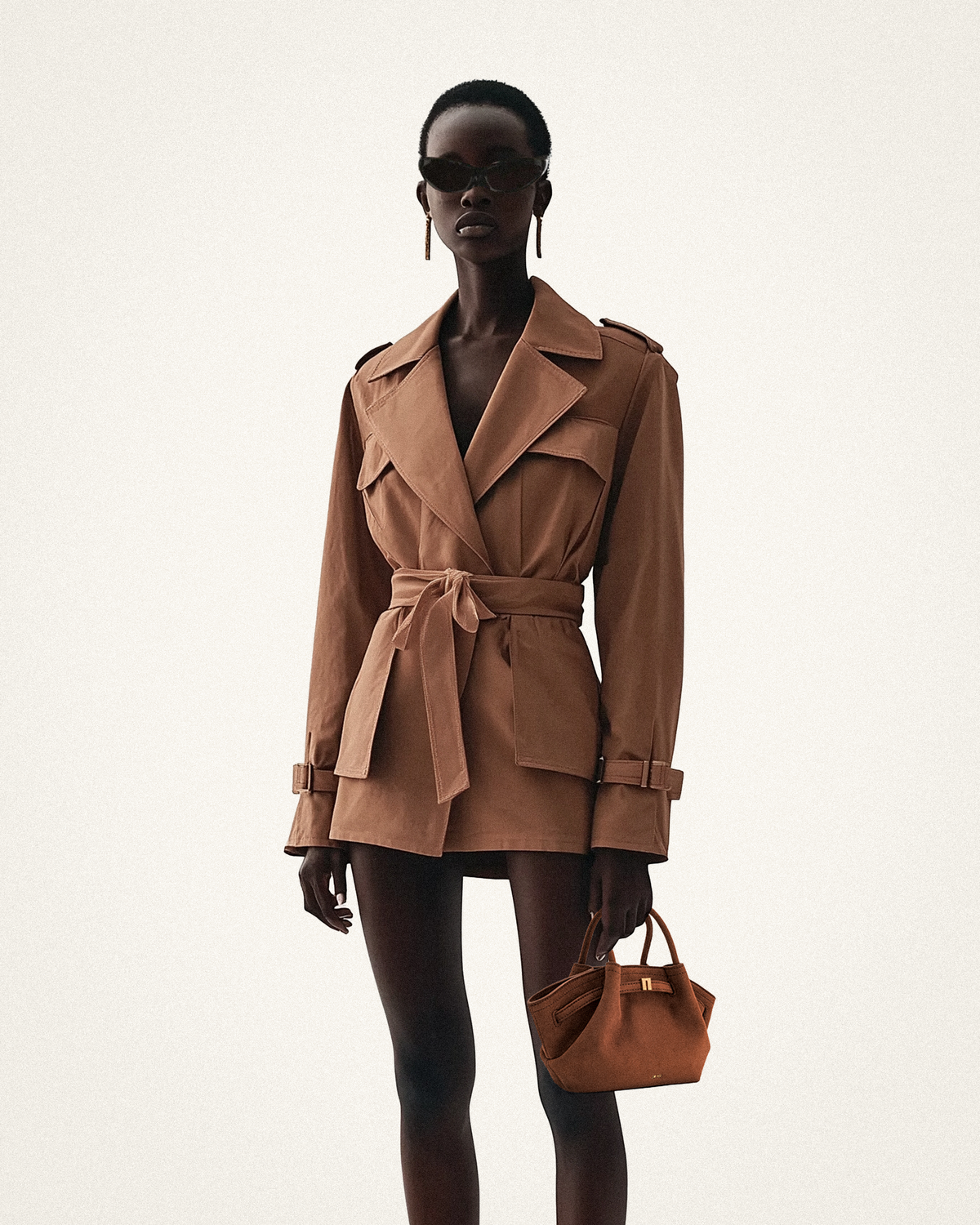 Hana Mini Faux Suede Tote Bag - Brown mysite