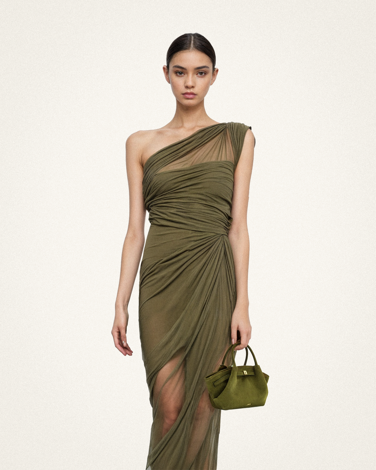 Hana Mini Faux Suede Tote Bag - Dark Olive mysite