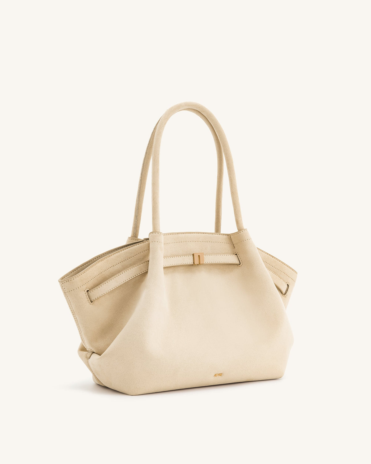 Hana Medium Faux Suede Tote Bag - Off White mysite