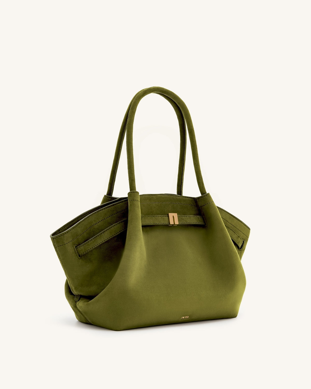 Hana Medium Faux Suede Tote Bag - Dark Olive mysite