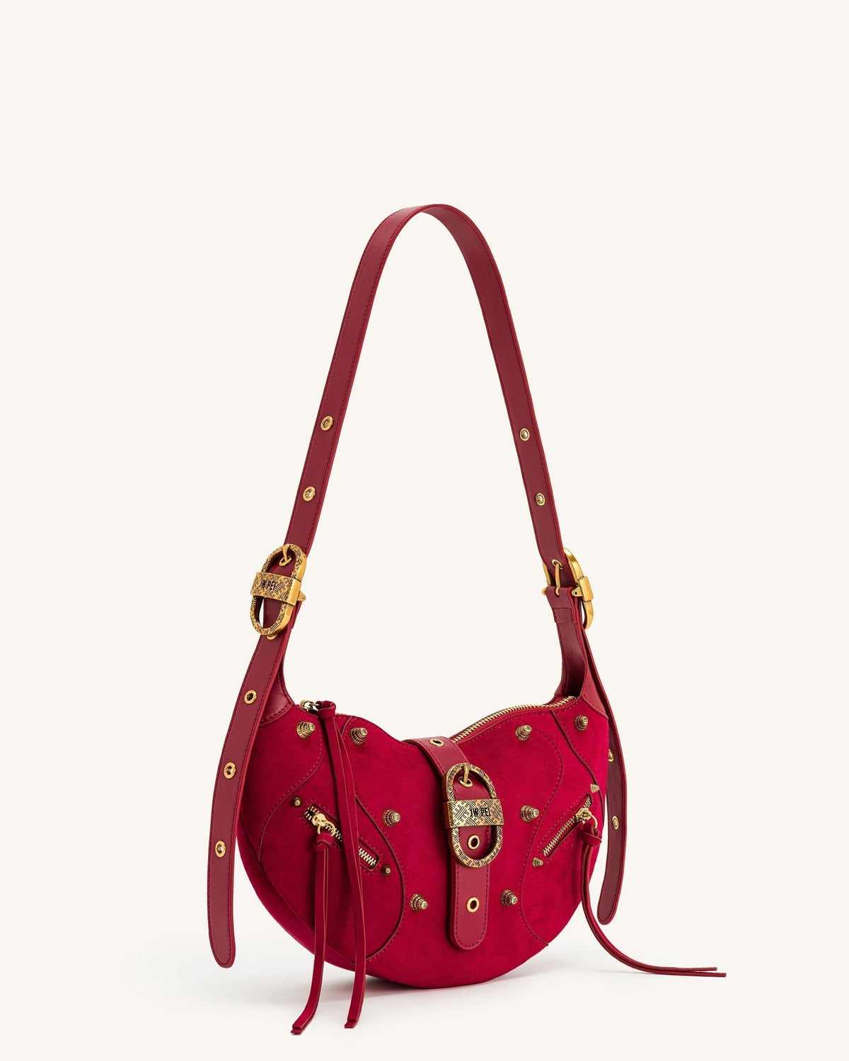 Tessa Suede Shoulder Bag - Deep Magenta mysite
