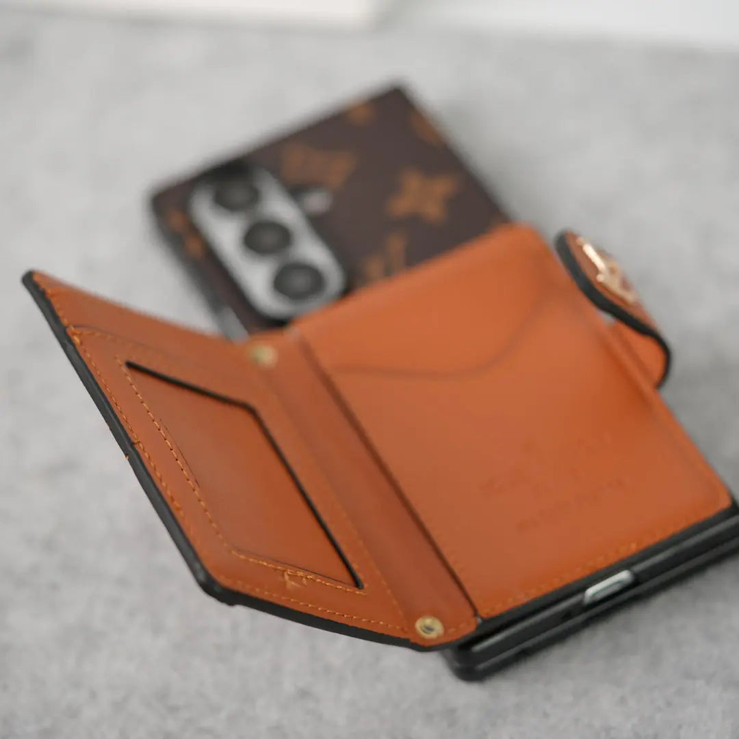 Luxury Brand Card Holder Crossbody Sling Strap Case For Samsung Z Fold-1 mysite