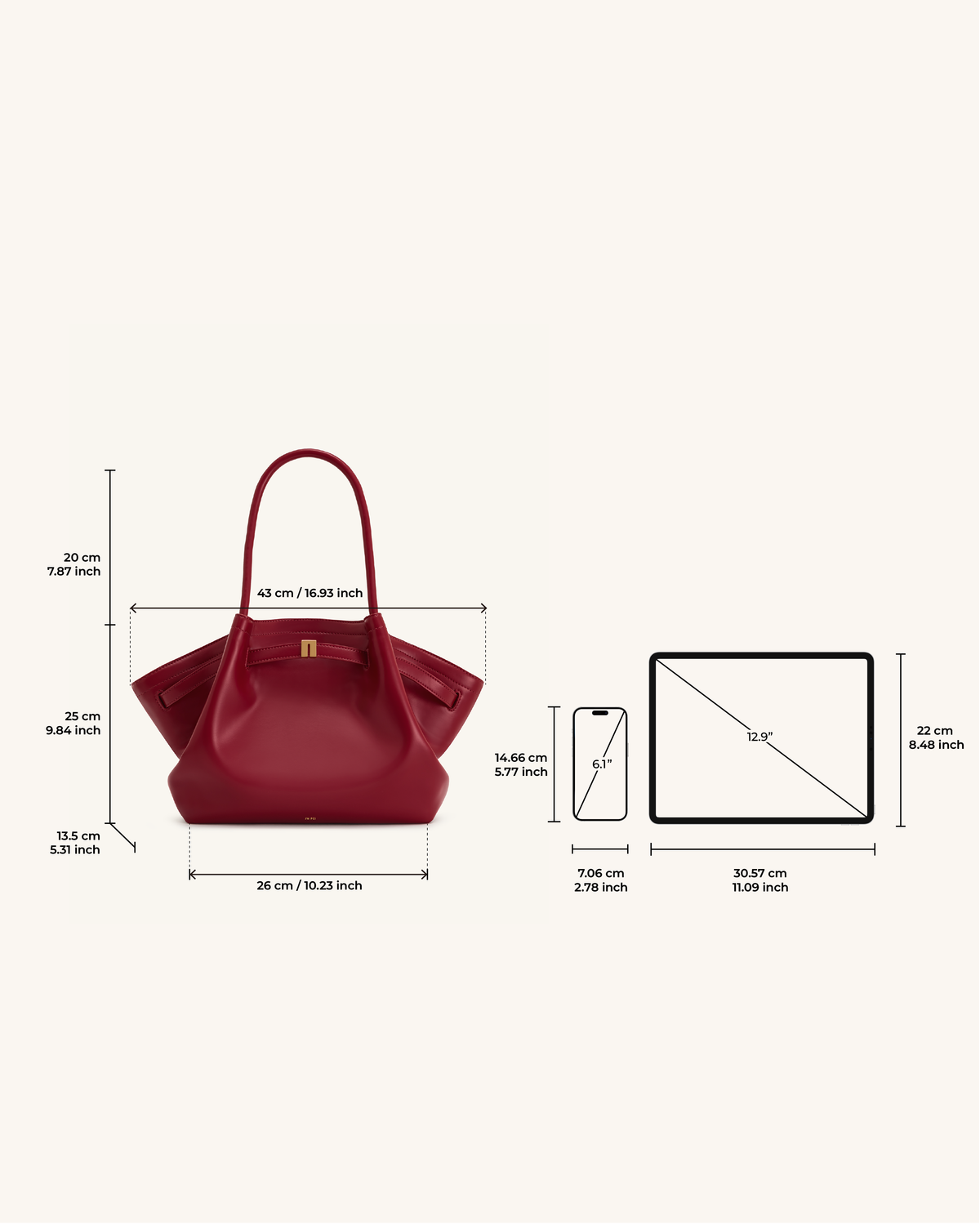 Hana Medium Tote Bag - Claret mysite