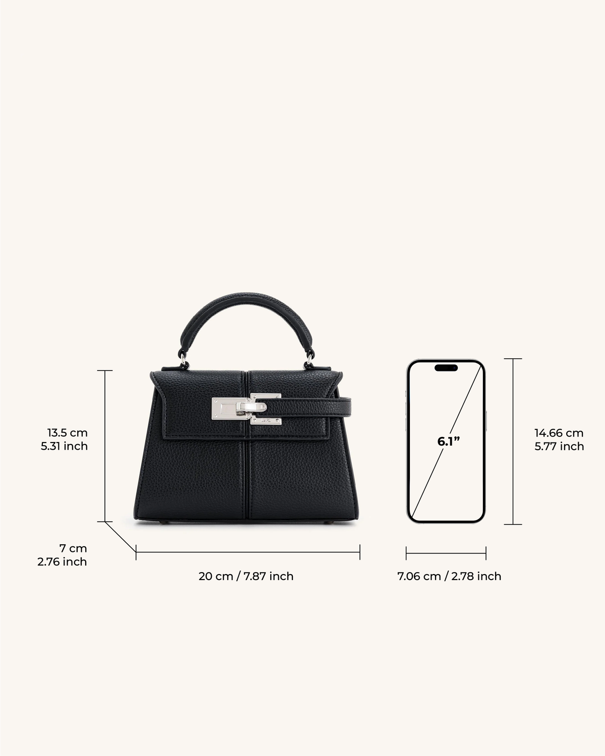 Elise Top Handle Bag - Black mysite