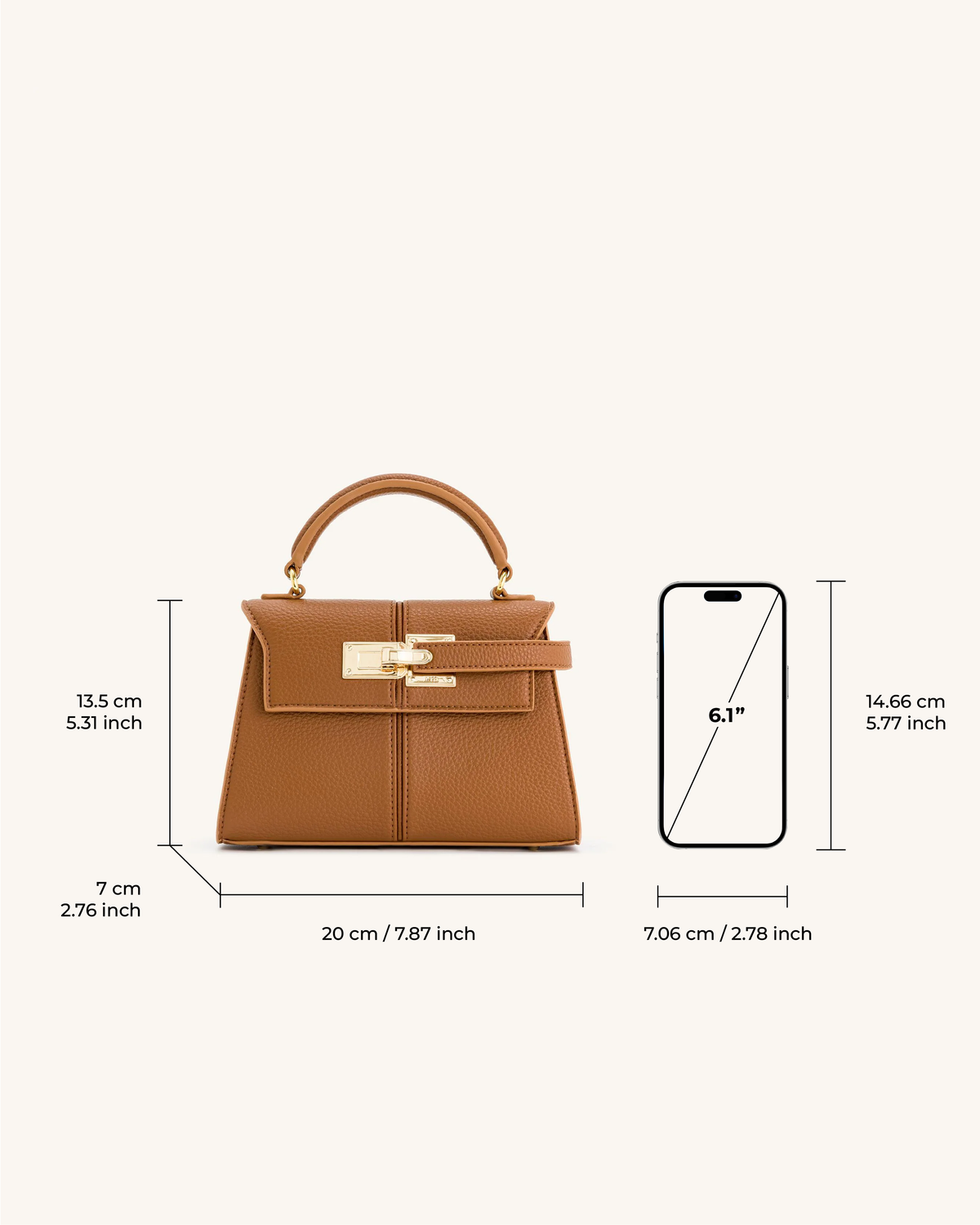 Elise Top Handle Bag - Brown mysite