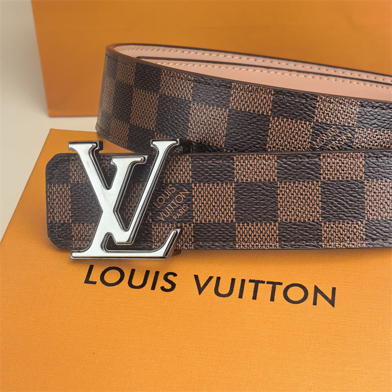 2 Color Buckle Love Belt (Brown Latticed) mysite
