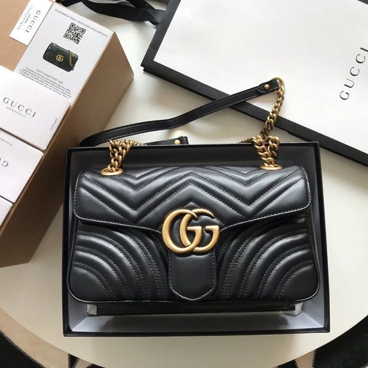 GC Marmont Small Matelassé Bag Black mysite