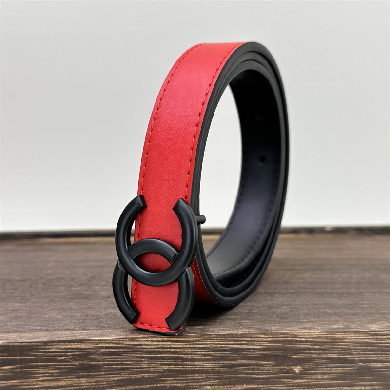 CC Women's Leather Belt (Red) mysite