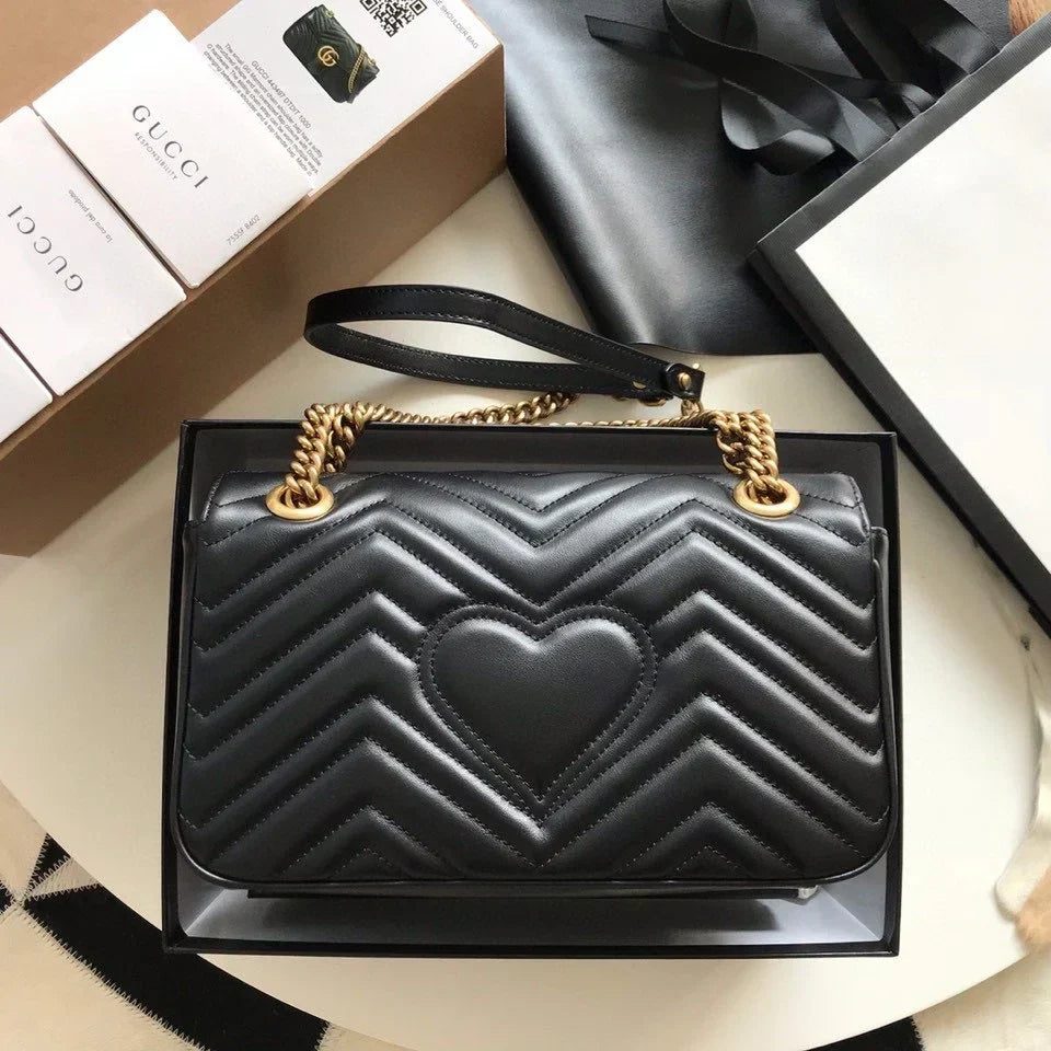 GC Marmont Small Matelassé Bag Black mysite