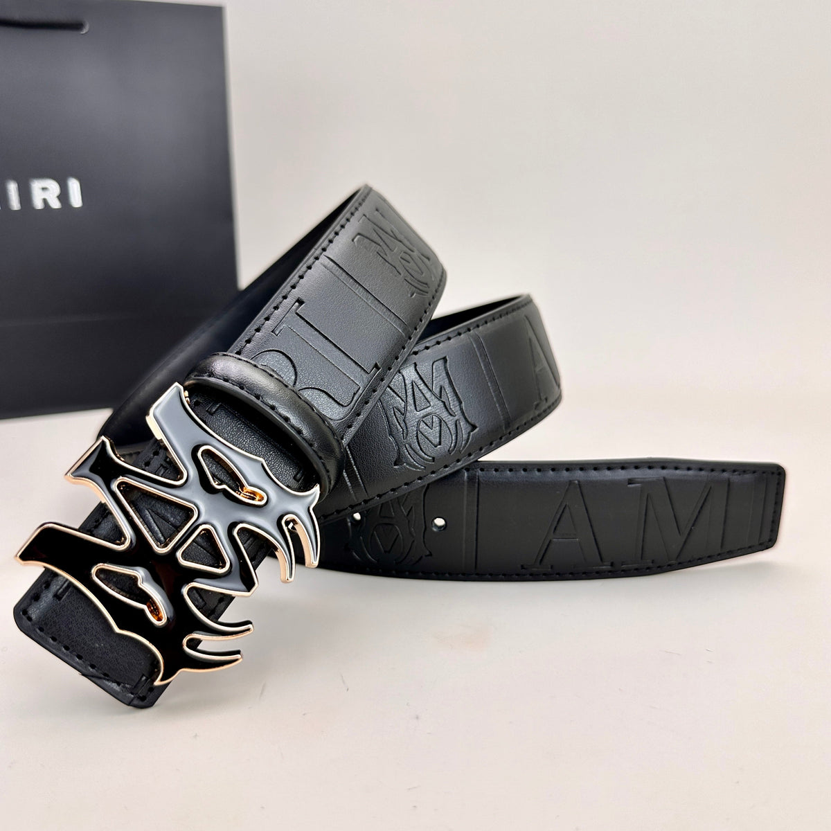 Classic AM Belt (Black & Gold Buckle) mysite