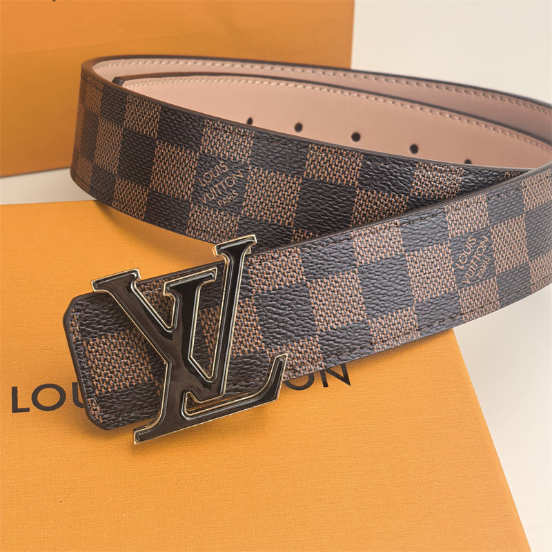 2 Color Buckle Love Belt (Brown Latticed) mysite