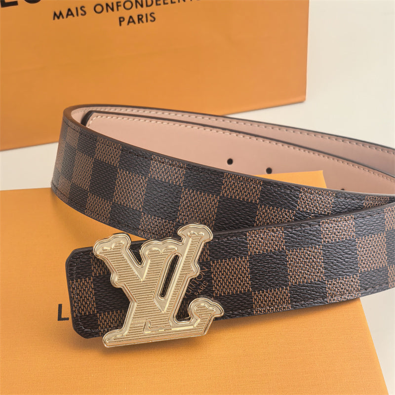 Horizontal Textured Buckle Belt (Brown Latticed) mysite