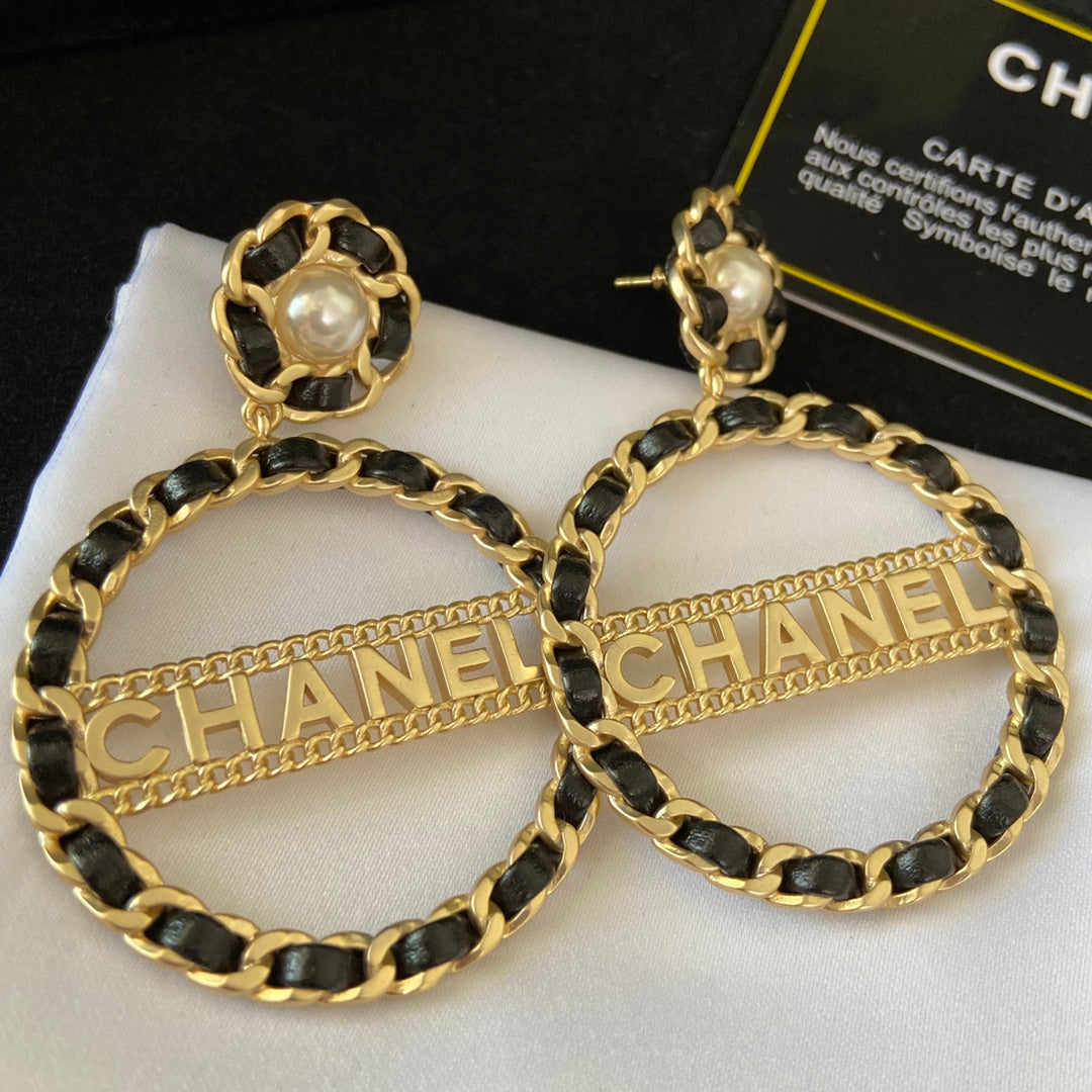 Fashion Leather Cord Large Hoop Earrings mysite