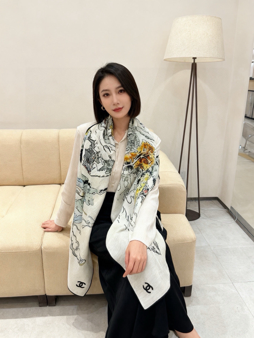 '- 26S SCARF 135 IN CASHMERE AND SILK 309324 mysite