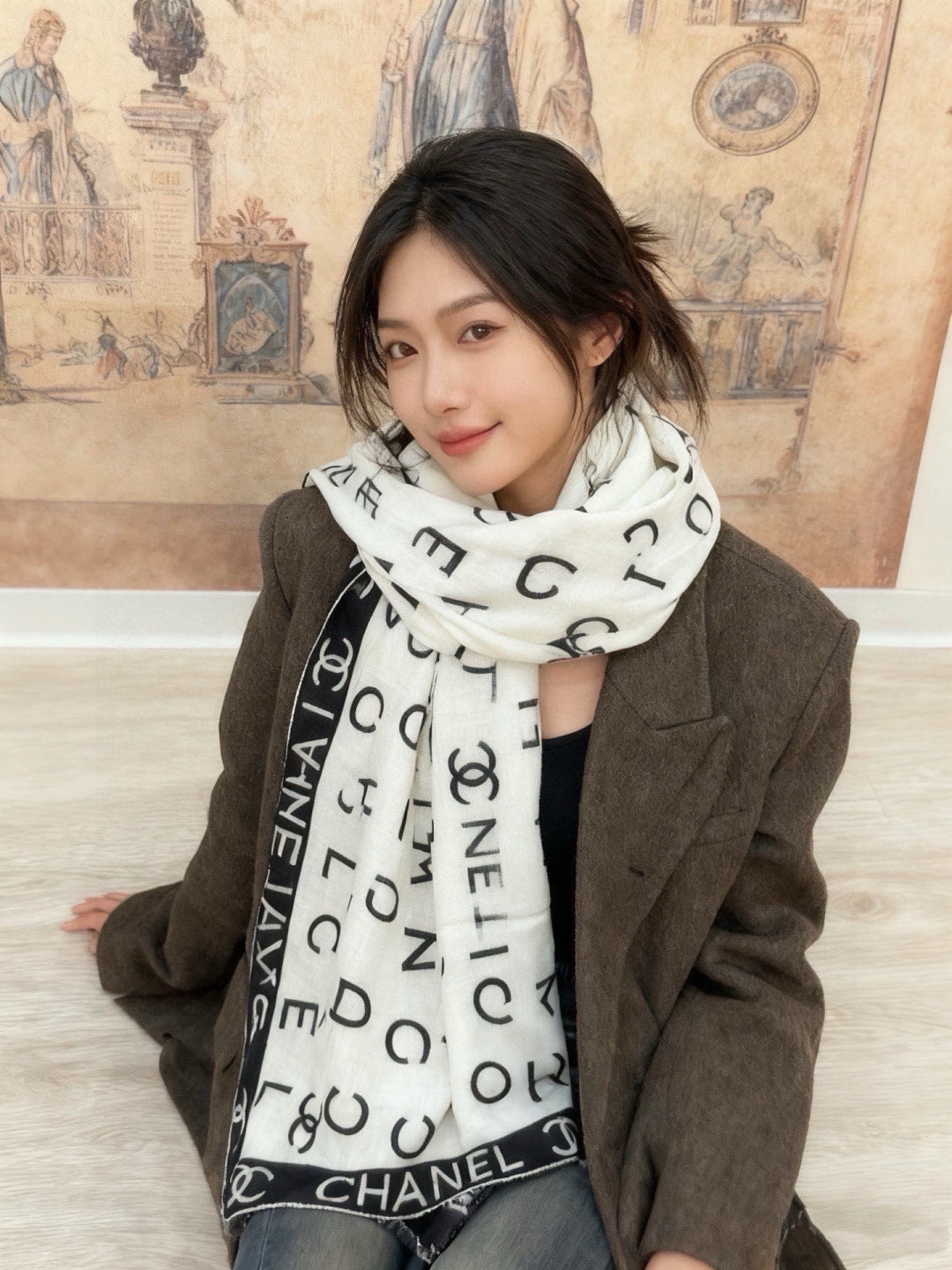 '- 26S SCARF 135 IN CASHMERE AND SILK 309347 mysite
