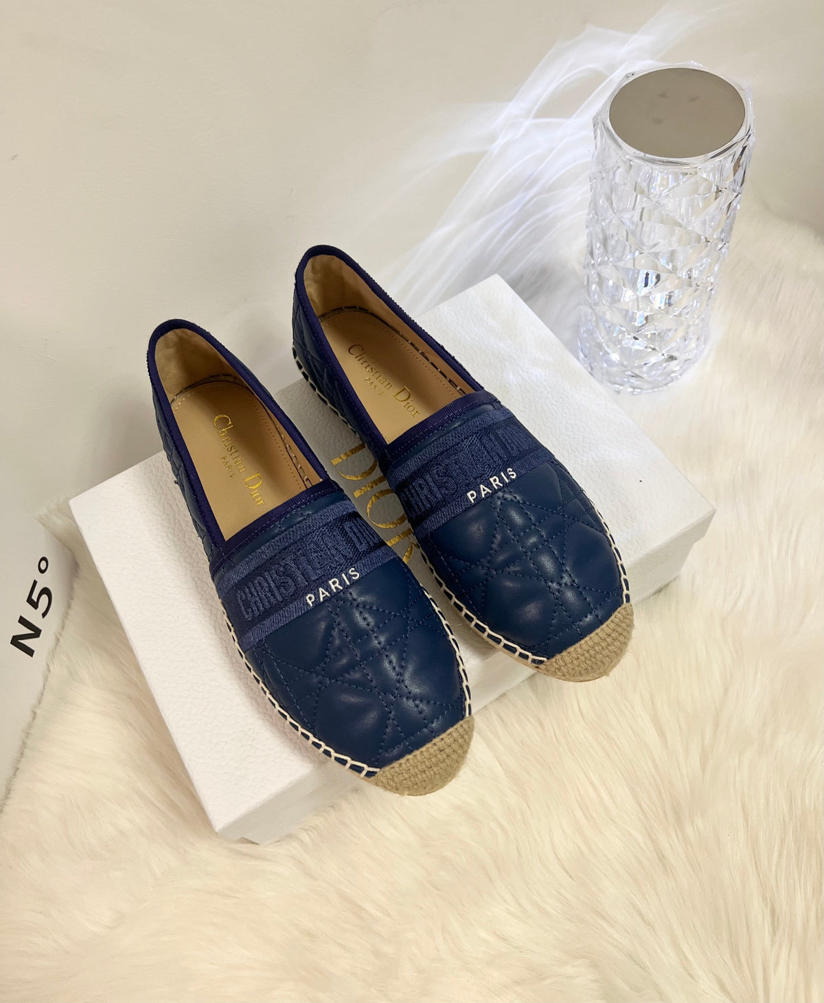 GRANVILLE ESPADRILLE NAVY BLUE QUILTED CANNAGE CALFSKIN mysite