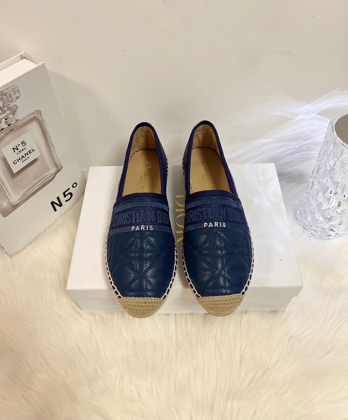 GRANVILLE ESPADRILLE NAVY BLUE QUILTED CANNAGE CALFSKIN mysite