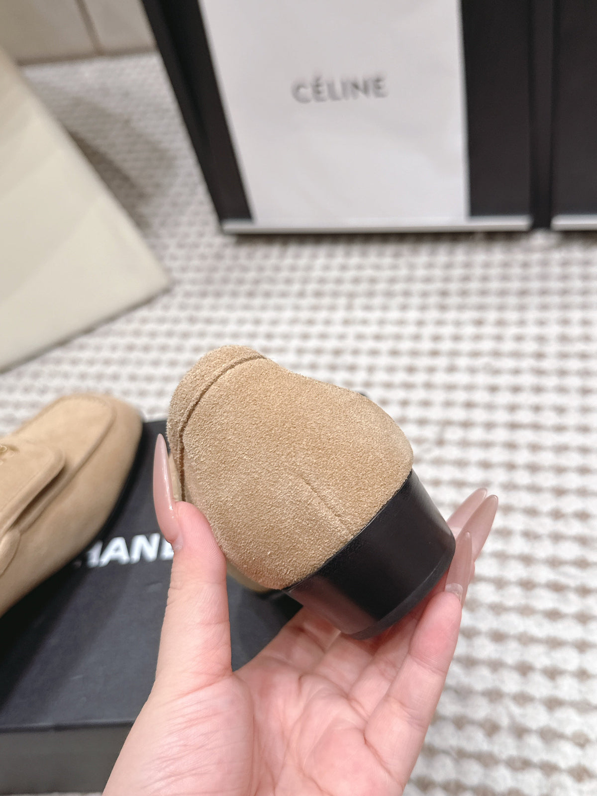 26S LOAFERS IN BEIGE SUEDE WITH GOLD-TONE CC LOGO mysite