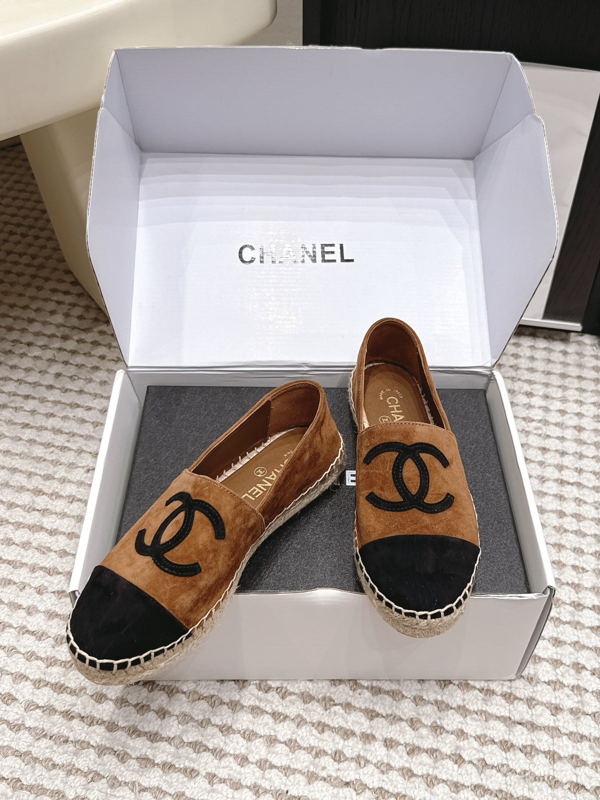26S ESPADRILLE SLIP-ONS IN BROWN MIX BLACK SUEDE mysite