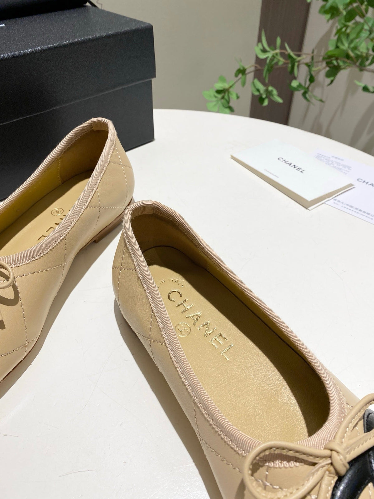 CHANEL 26S FLATS IN BEIGE LAMBSKIN WITH BOW mysite