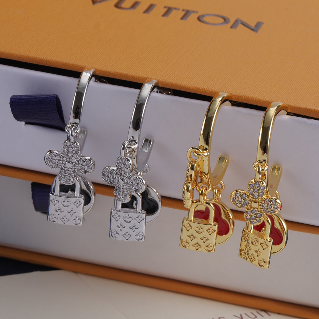 Vintage Love Lock Cute Earrings-1