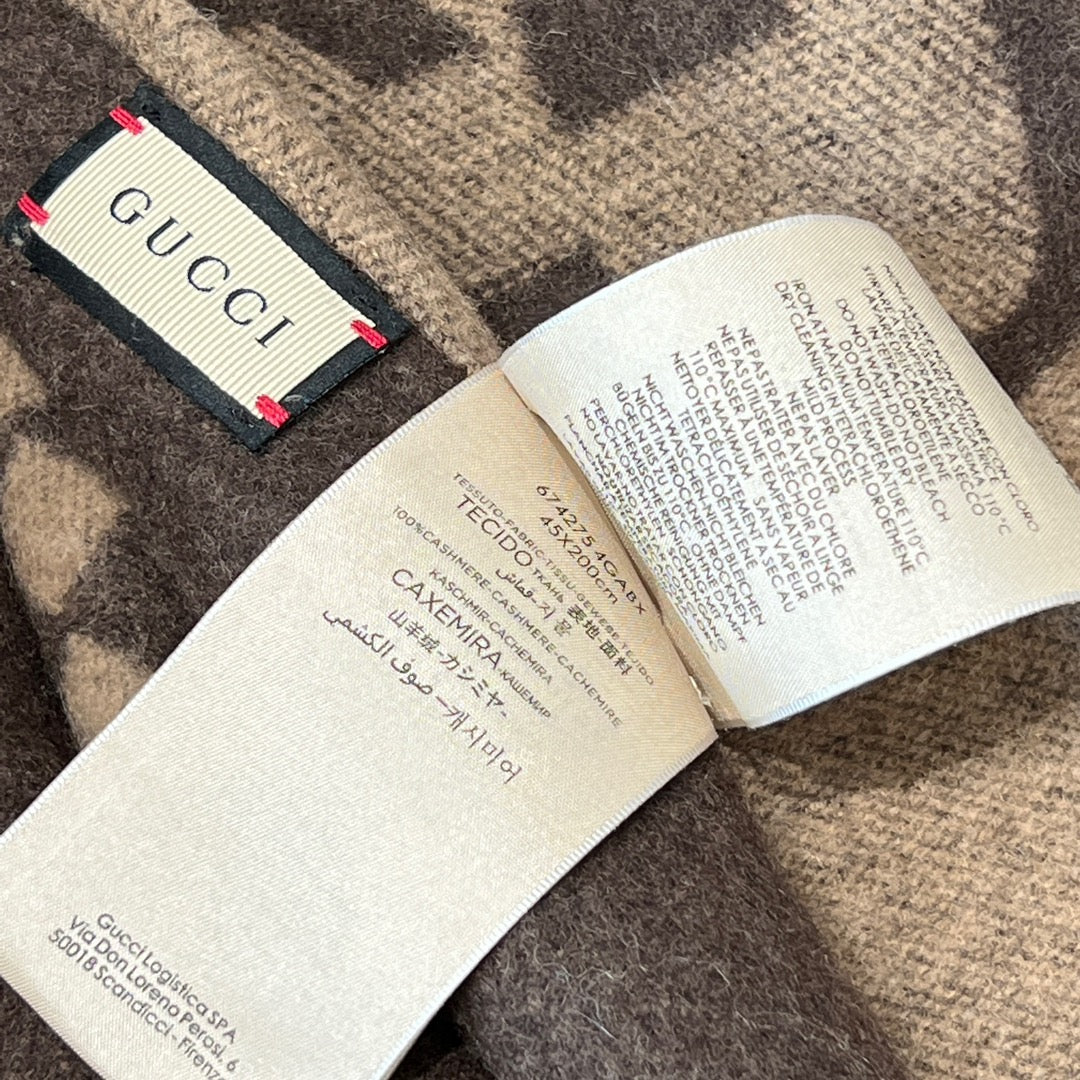 PONCHO 200 CM IN CHOCOLATE BROWN MONOGRAM CASHMERE 405021 mysite