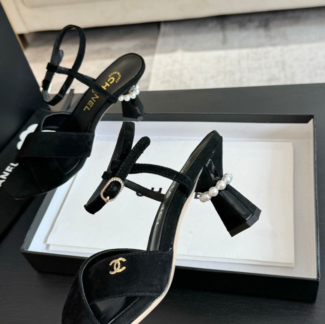 High Sandals Lambskin Black mysite