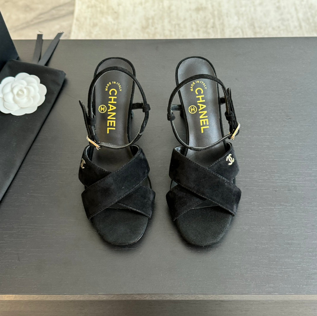High Sandals Lambskin Black mysite