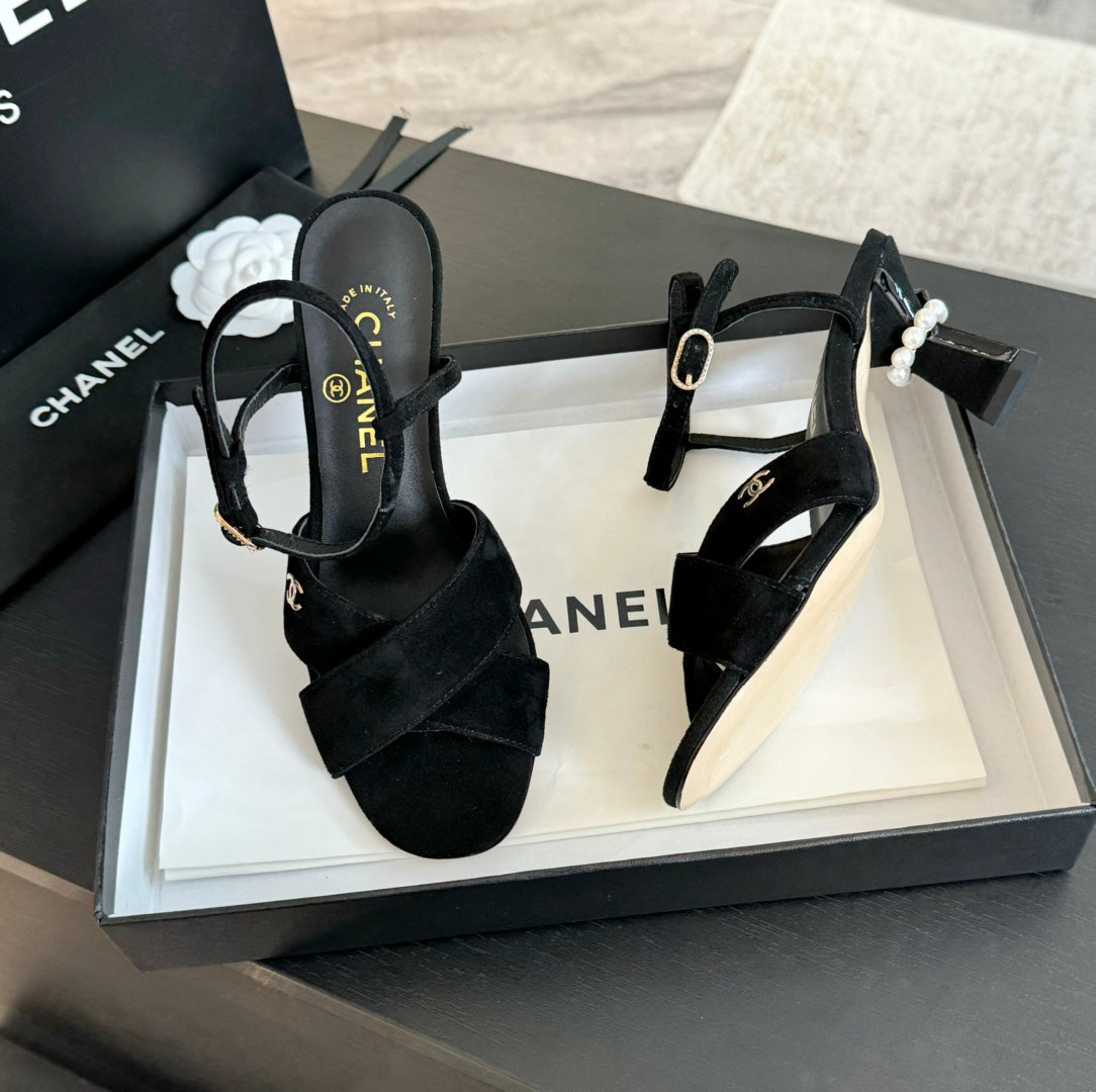 High Sandals Lambskin Black mysite